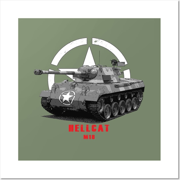 M18 Hellcat Military tank WW2 Wall Art by Jose Luiz Filho